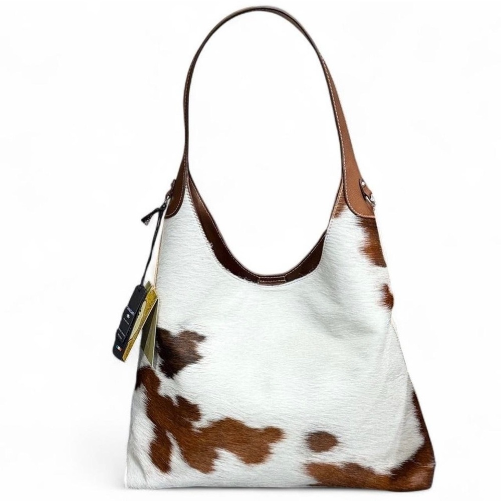 NWT Cavalcanti Cowhide/Calf Hair Leather Hobo Shoulder Bag Viral